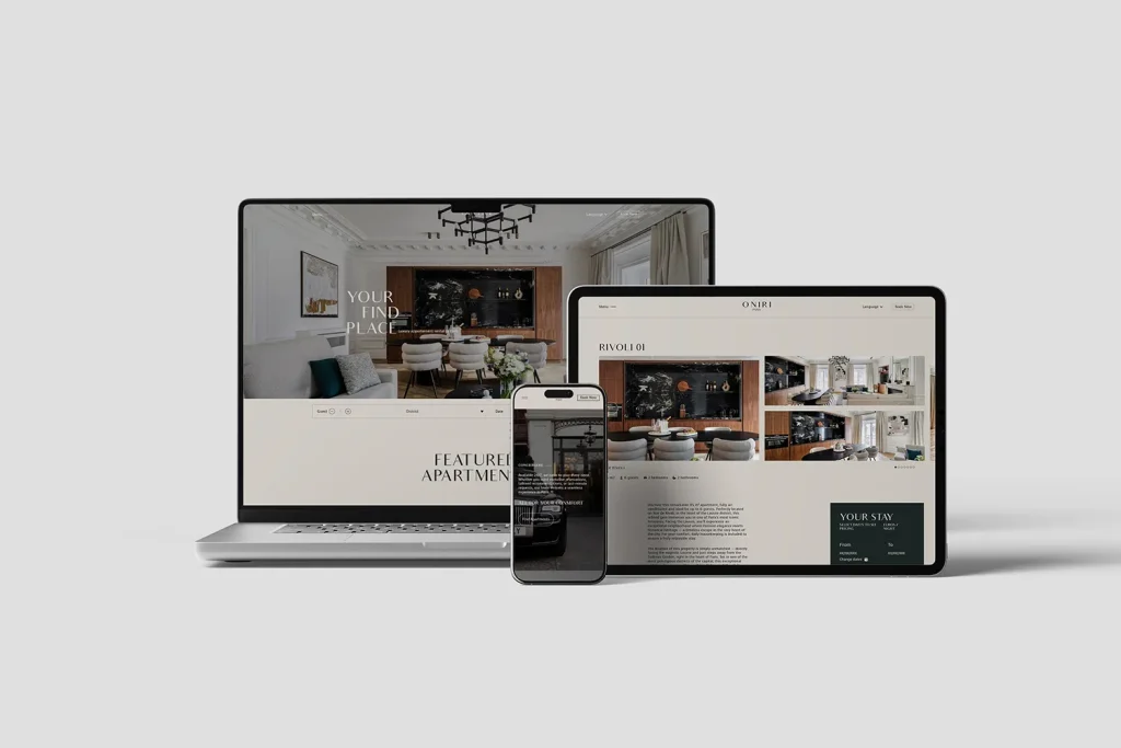 Site internet d'Oniri, réalisé par Camille Le Bozec (design)