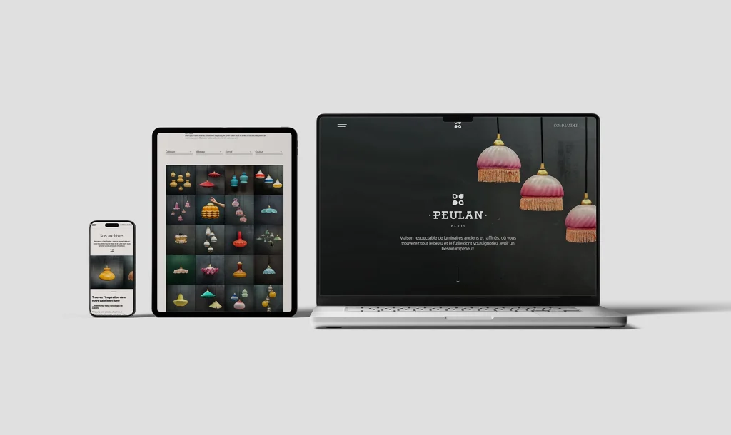 Site internet de Peulan, réalisé par Camille Le Bozec (design, développement et gestion de projet)