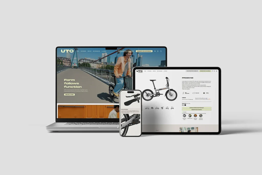 Site internet d'UTO, réalisé par Camille Le Bozec (design)